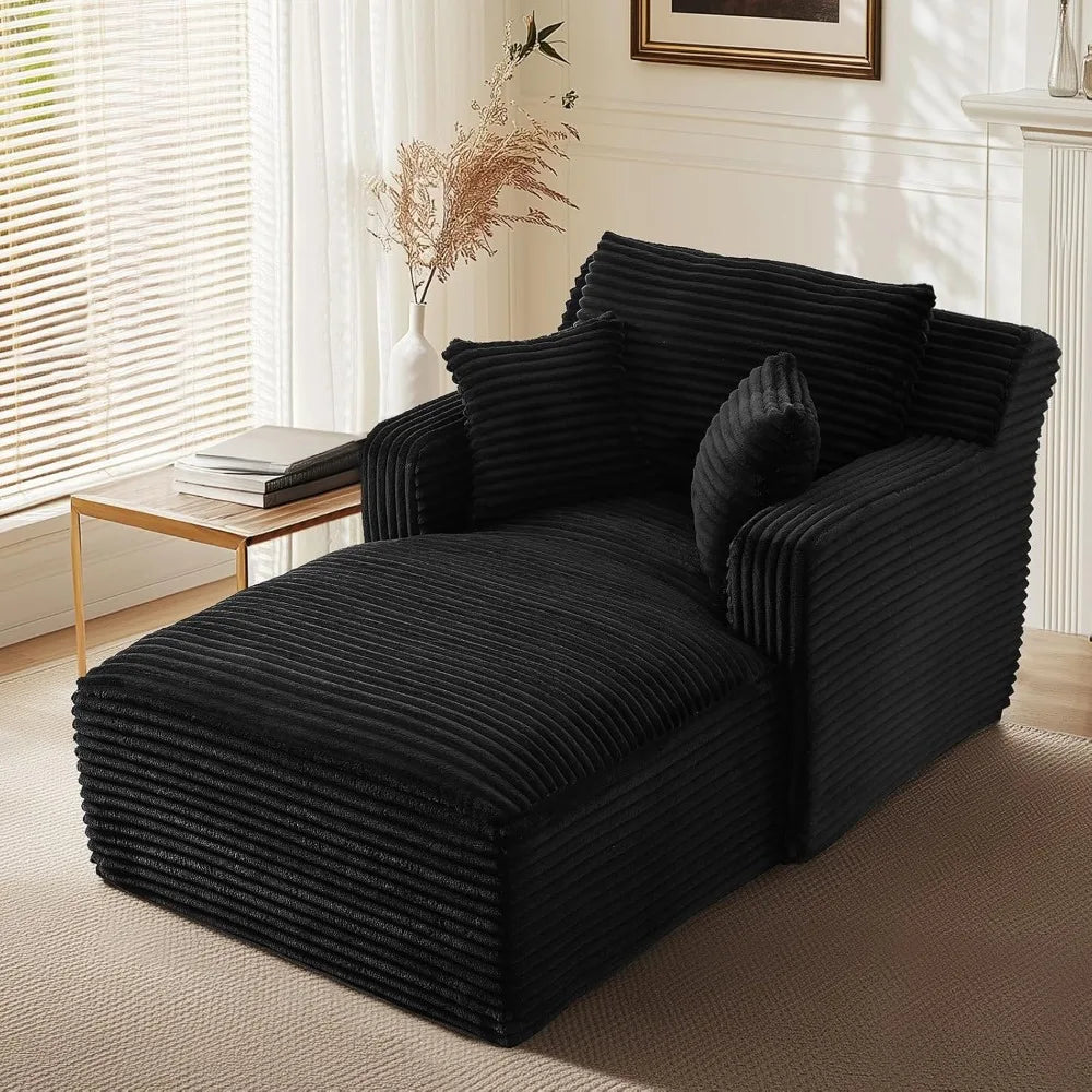 Indoor Oversized Upholstered Chaise Lounge Sofa Bed With 3 Pillows Customized