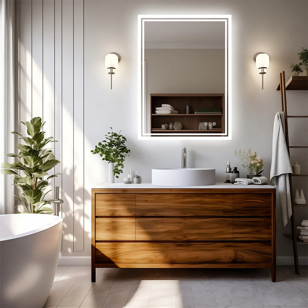 LUVODI Illuminated Backlit Dimmable Defog Bathroom Mirror