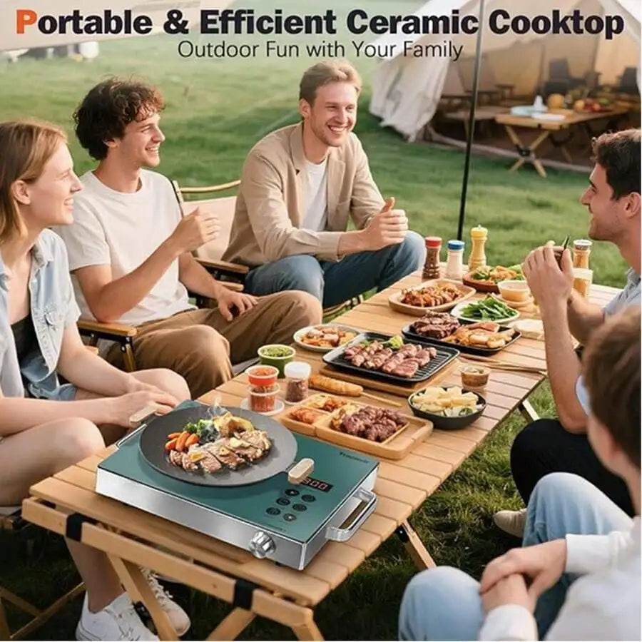 XMSJ Electric Cooktop One Burner Portable Ceramic 1800W