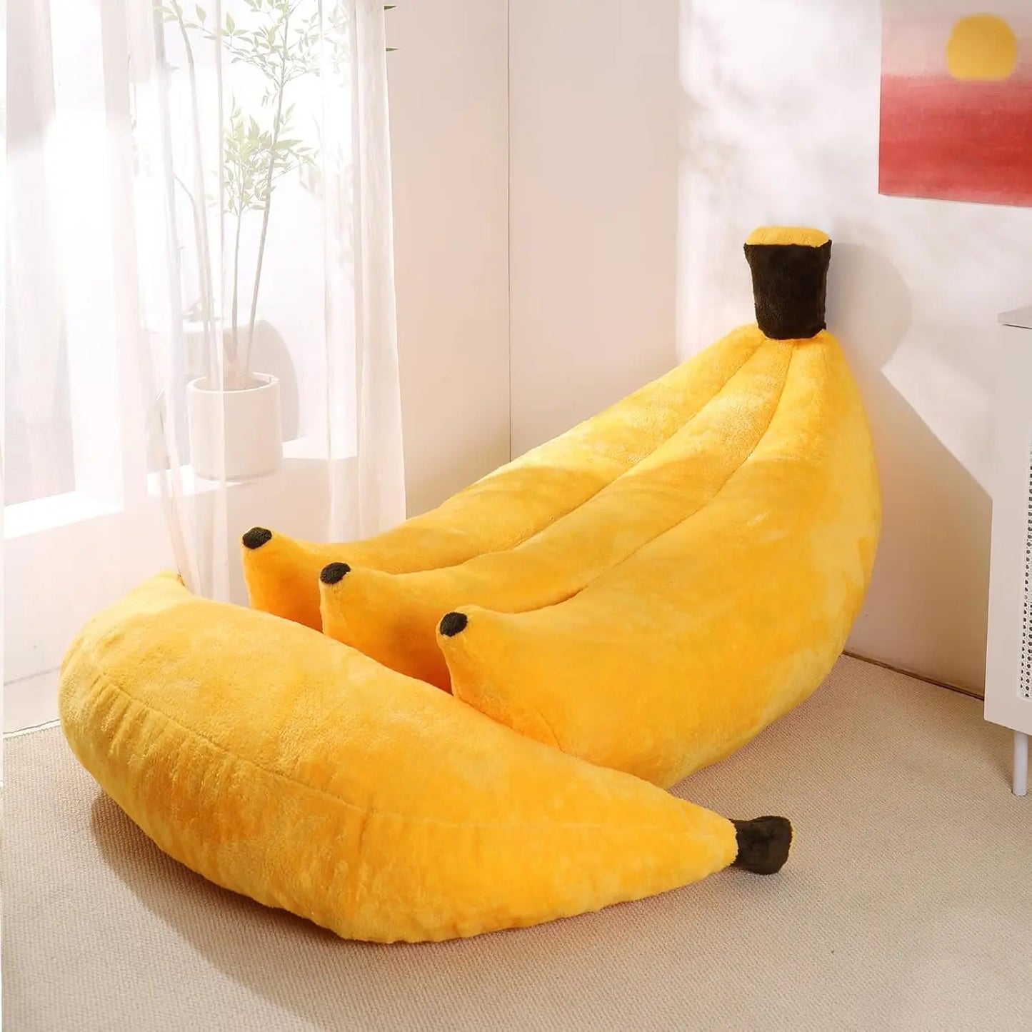 Banana Bean Bag Chair With Ottoman Floor Lounger For Teens