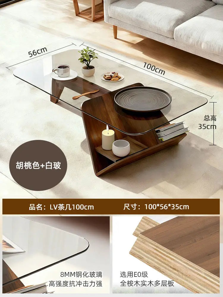 DUTRIEUX Modern Minimalist Wood Coffee Table For Living Room