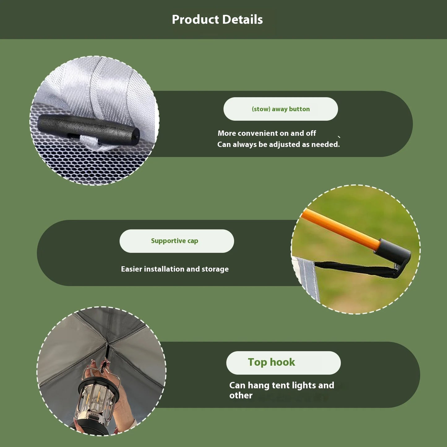 Pakicetus Auto Tent Sunshade All Weather Quick Setup 60 Second