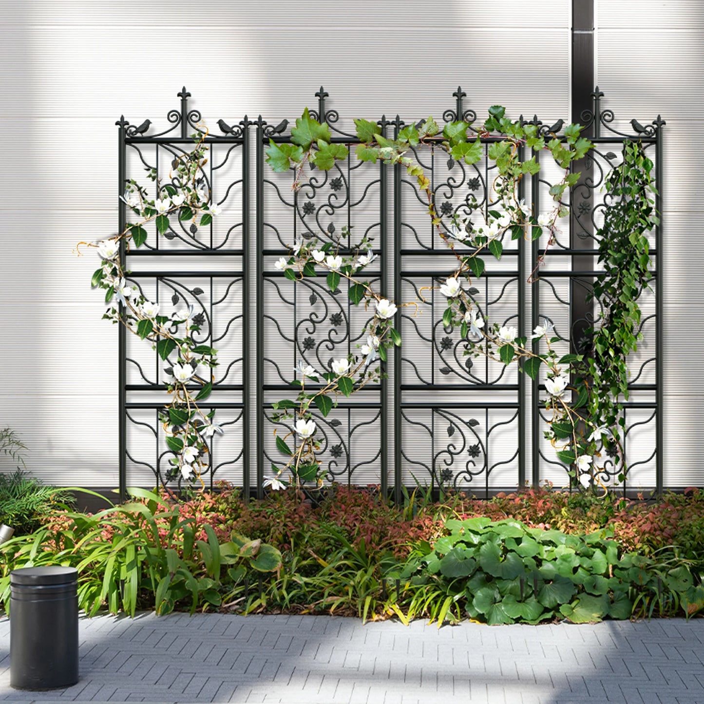 Garden Trellis Outdoor Metal Fence Lattice Panel for Climbing Plants