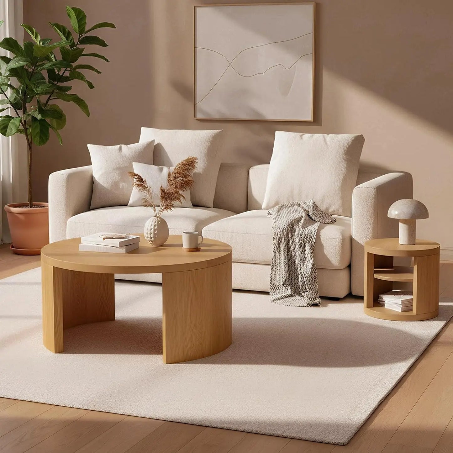 Round Nesting Coffee Tables With Storage