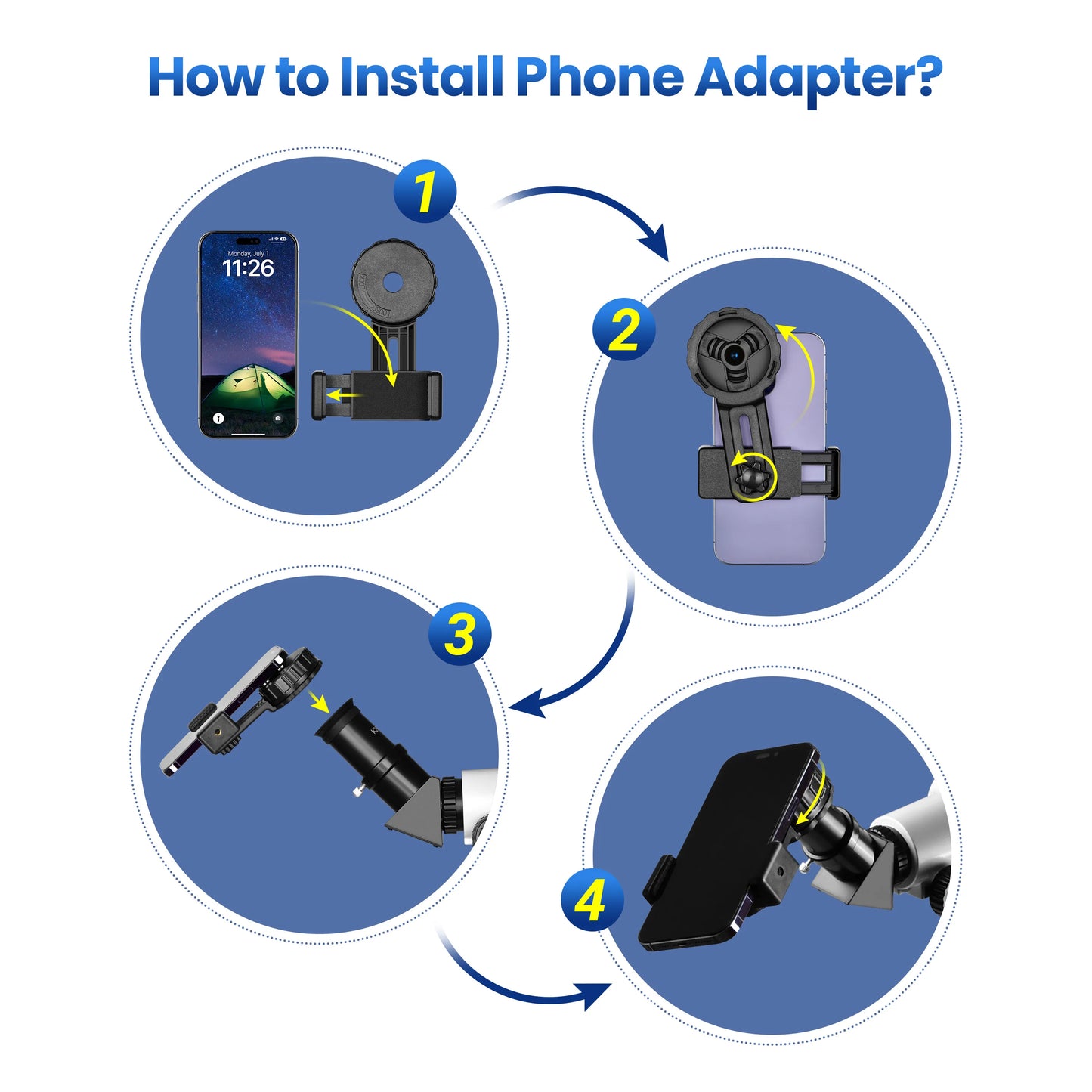 Monocular Telescope With Phone Adapter And Wireless Remote For Beginners