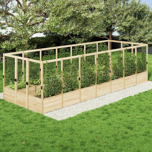 Outdoor Wooden Raised Garden Bed Planter Semicircular Design