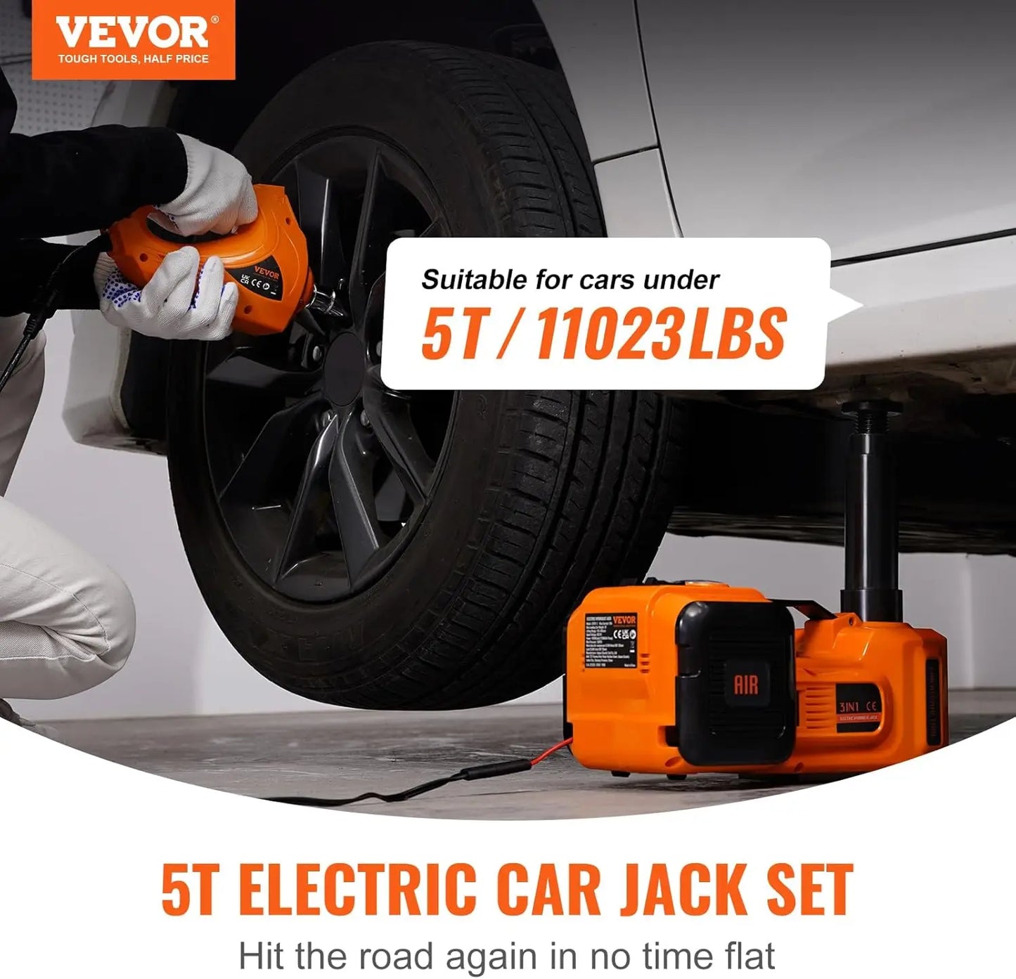 5 Ton Car Jack With LED Light