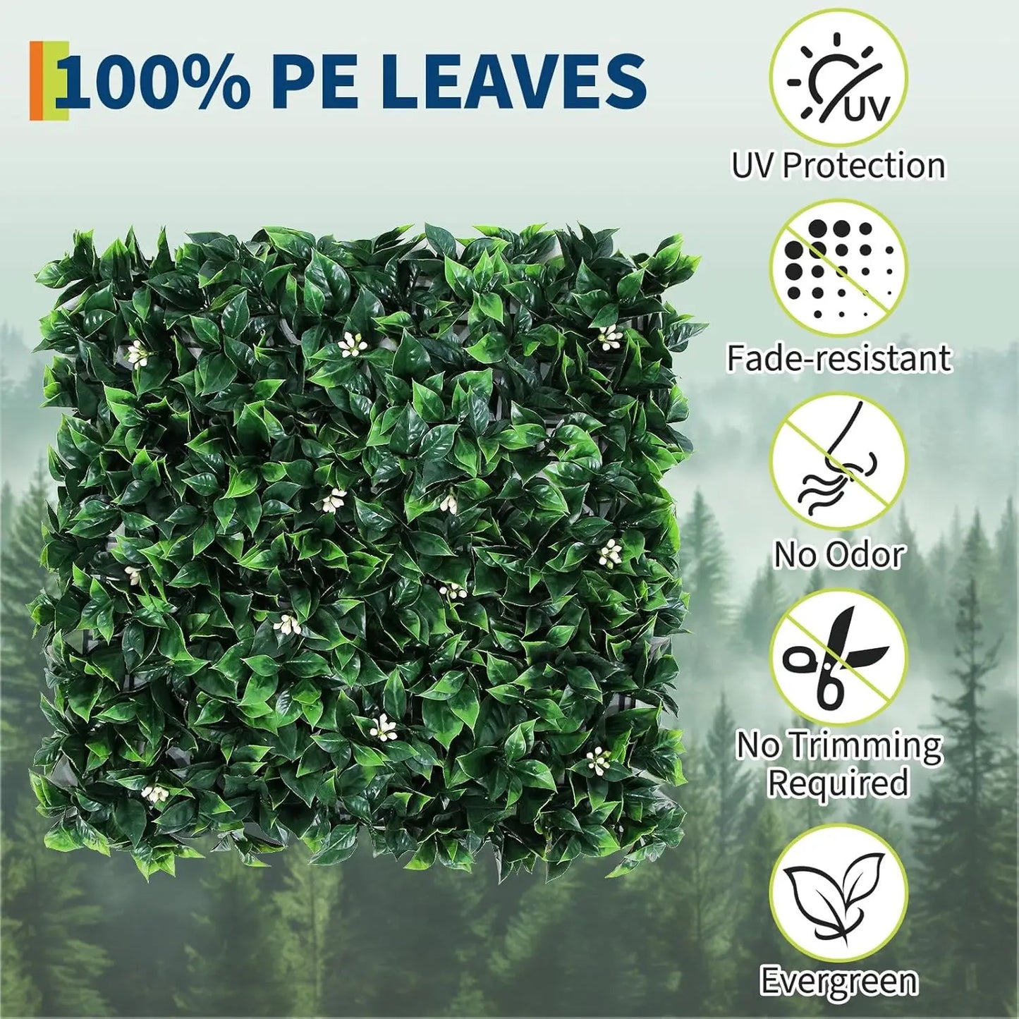HiMISS Artificial Grass Wall Panels Hedge Fence Screen Outdoor