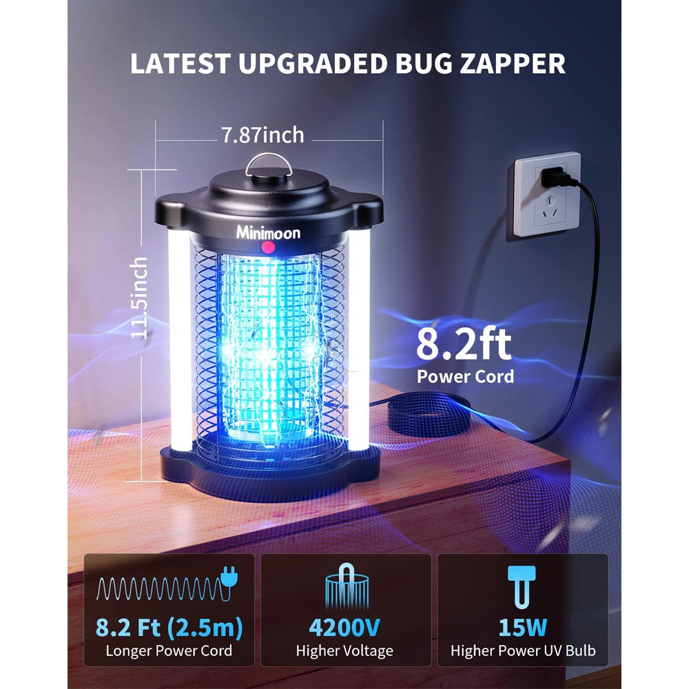 Minimoon Dual LED Bug Zapper 4200V Outdoor Insect Trap