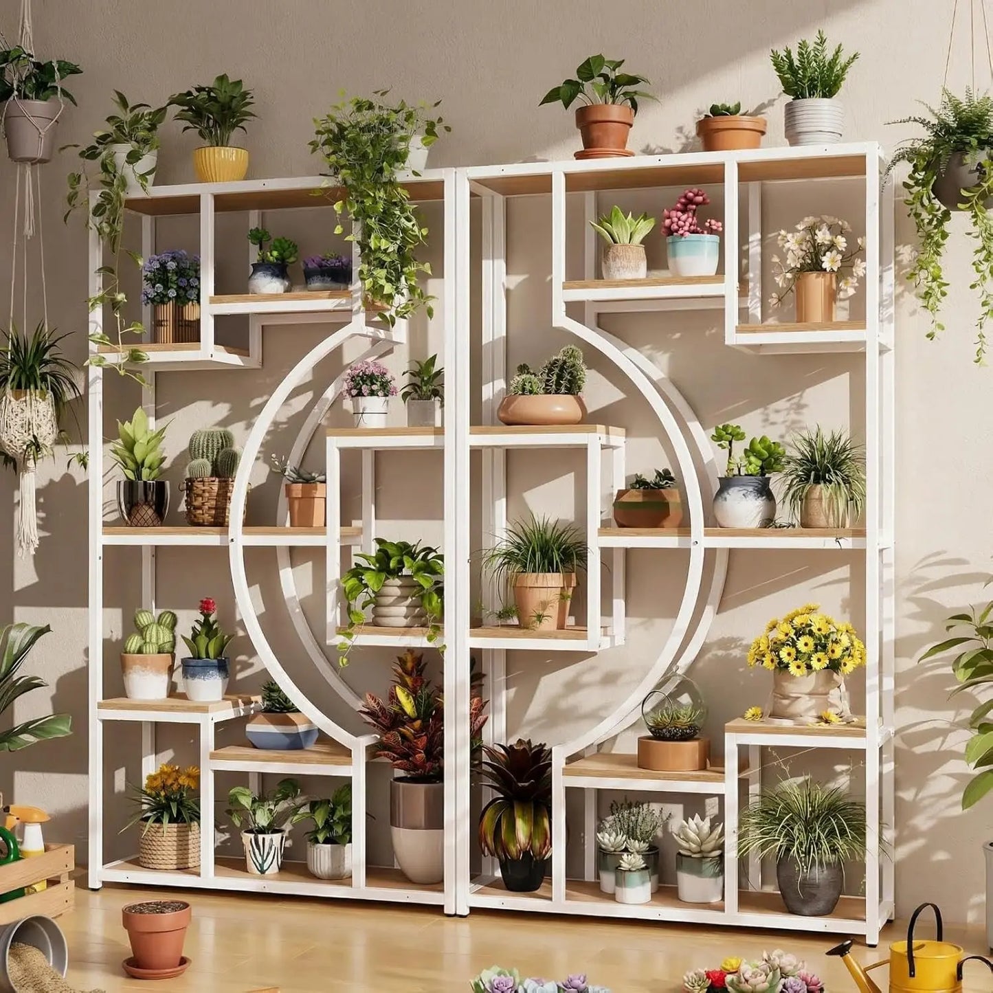 Geometric Bookshelf Metal Frame Etagere Display Shelf