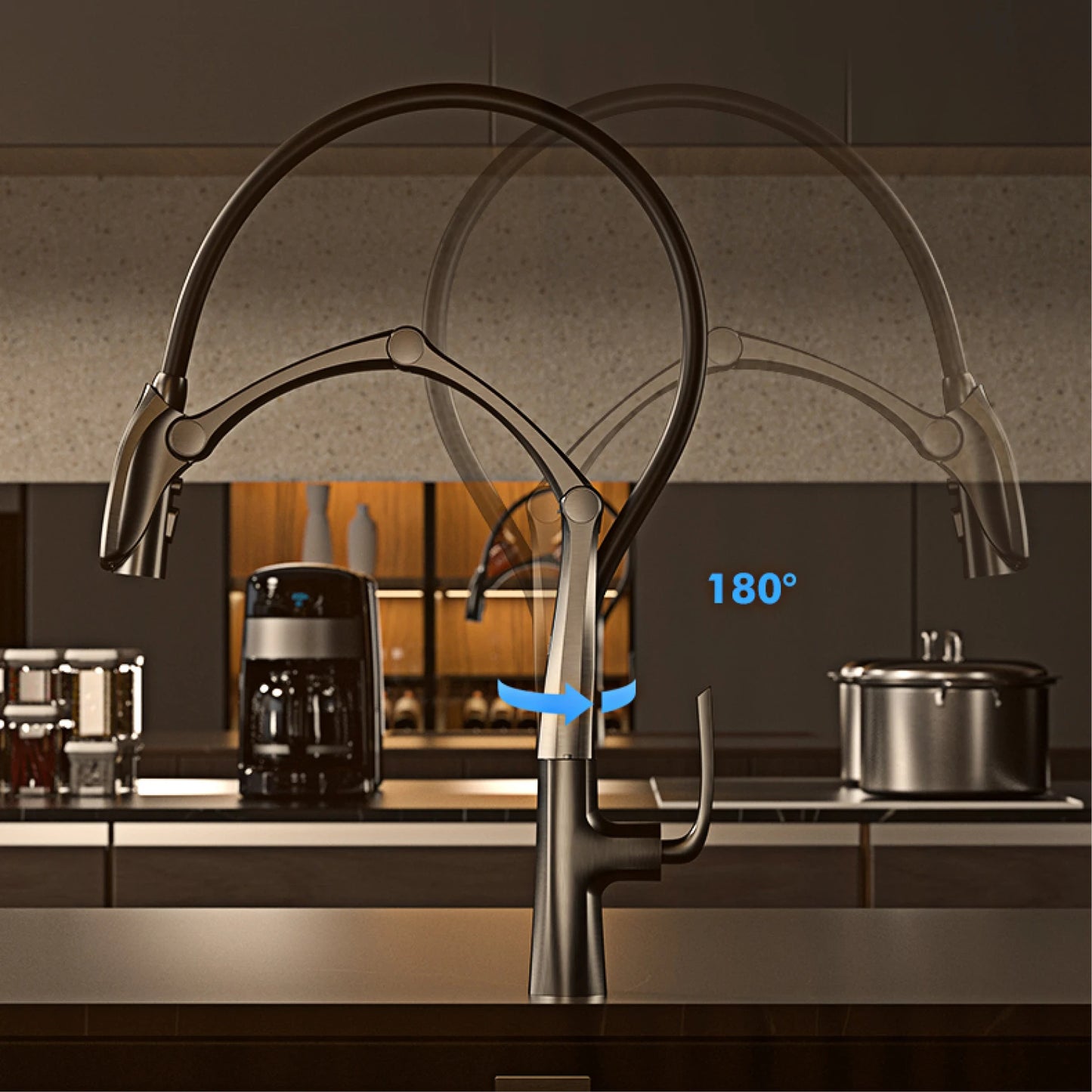 Aitana Luxury Brass Kitchen Faucet With Pullout Spray