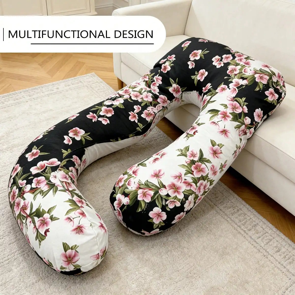 U Shaped Full Body Pillow For Adults With Detachable Pillowcase