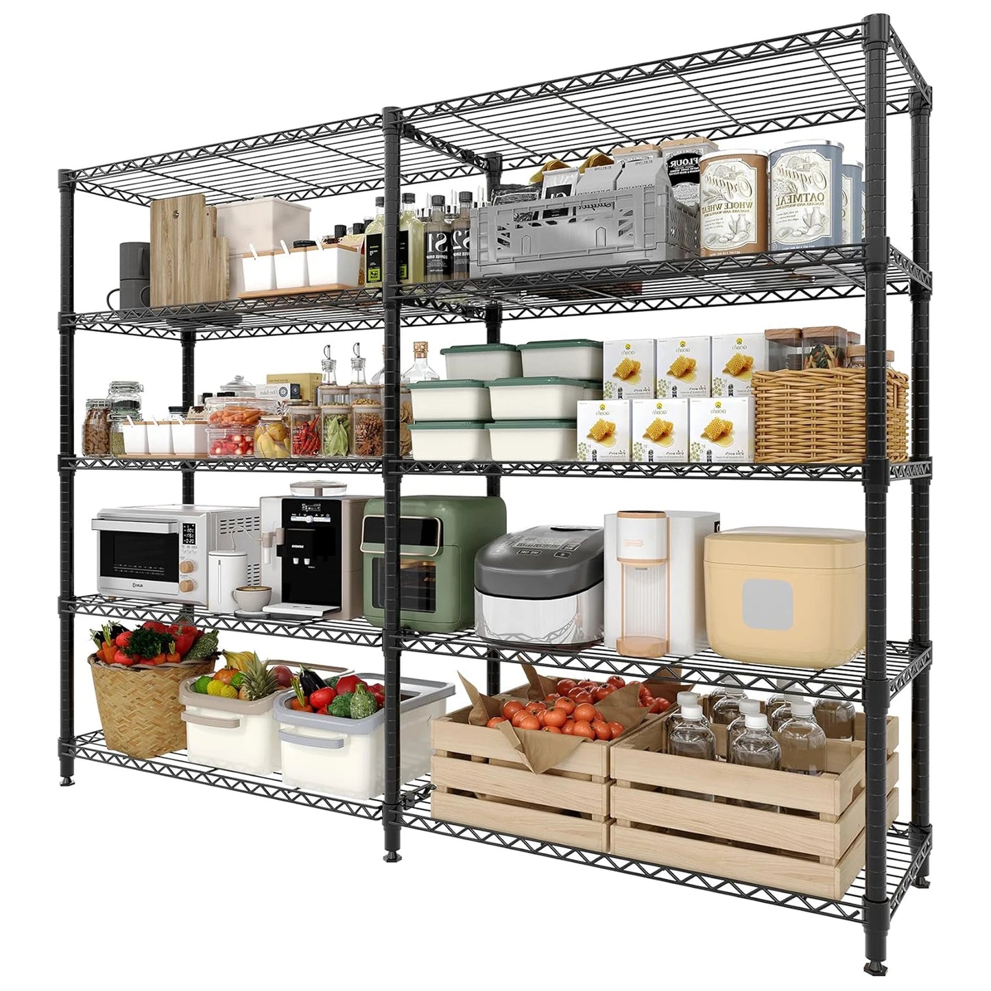 TWISTER.CK Heavy Duty 5-Tier Metal Shelving Unit for Kitchen Garage