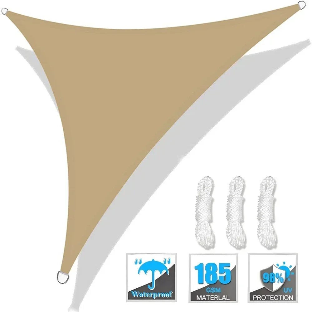 Triangle Sun Shade Sail Canopy UV Block Sunscreen Sunsail For Outdoor Patio