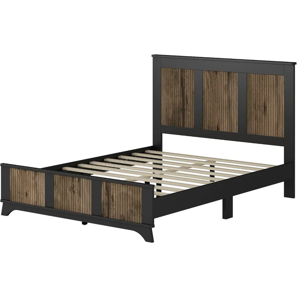 MKDK 4 Piece Bedroom Set Platform Bed Nightstands Dresser