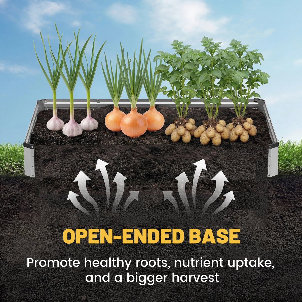 JHK Rust Resistant Metal Raised Garden Bed For Outdoor Gardening