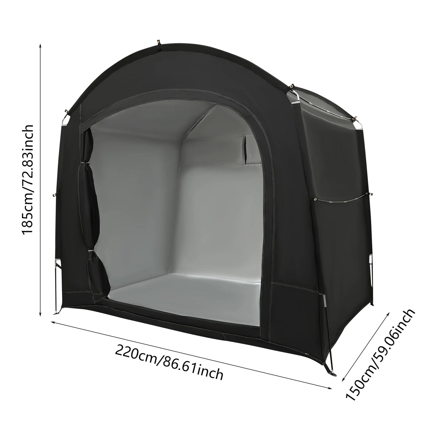 Portable Bike Storage Shed Shelter For 1 To 4 Bikes