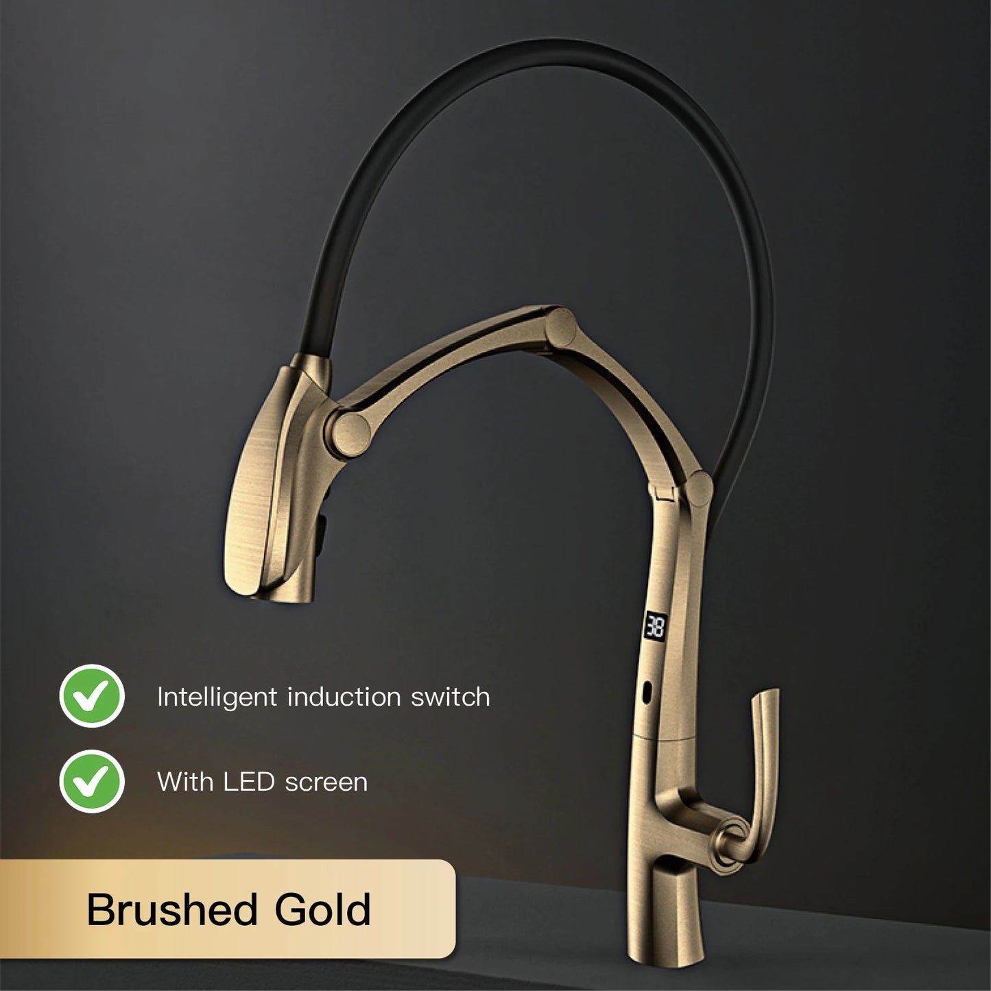 Aitana Luxury Brass Kitchen Faucet With Pullout Spray
