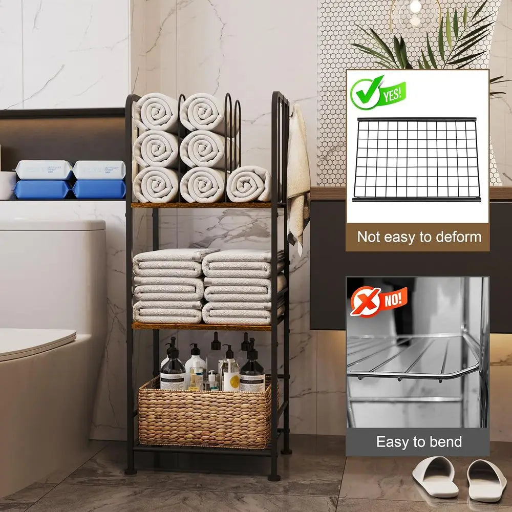 Three Tier Retractable Wall Mounted Metal Towel Rack Stand