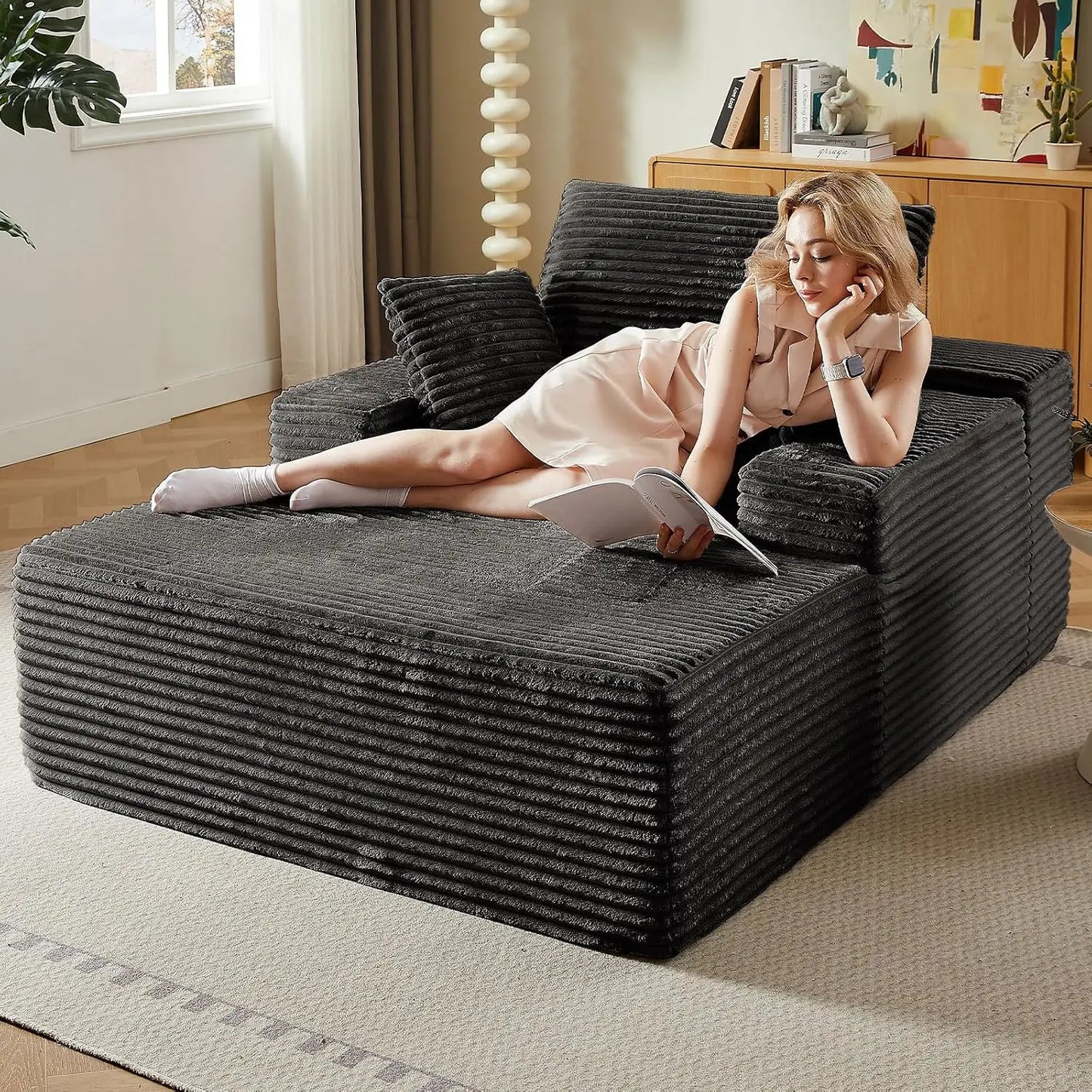 Oversized Chaise Lounge Chair Indoor Modern Upholstered Sofa Bed