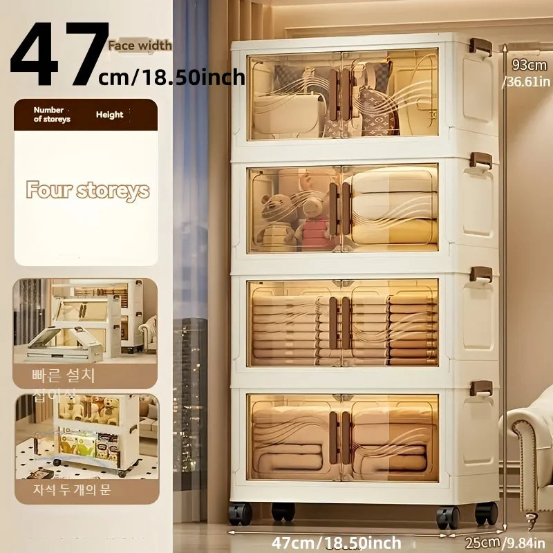 Foldable Storage Box With Clear Door For Home Organization