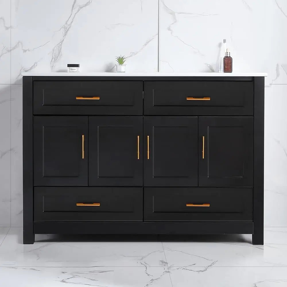 Modern Bathroom Vanity With Sink And Four Drawers Storage Cabinet