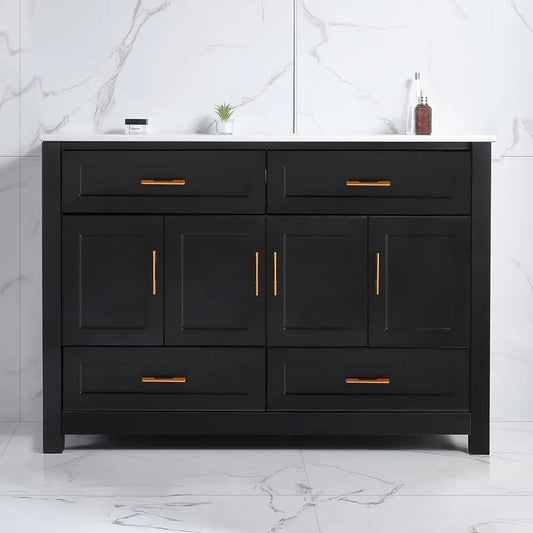 Modern Bathroom Vanity With Sink And Four Drawers Storage Cabinet