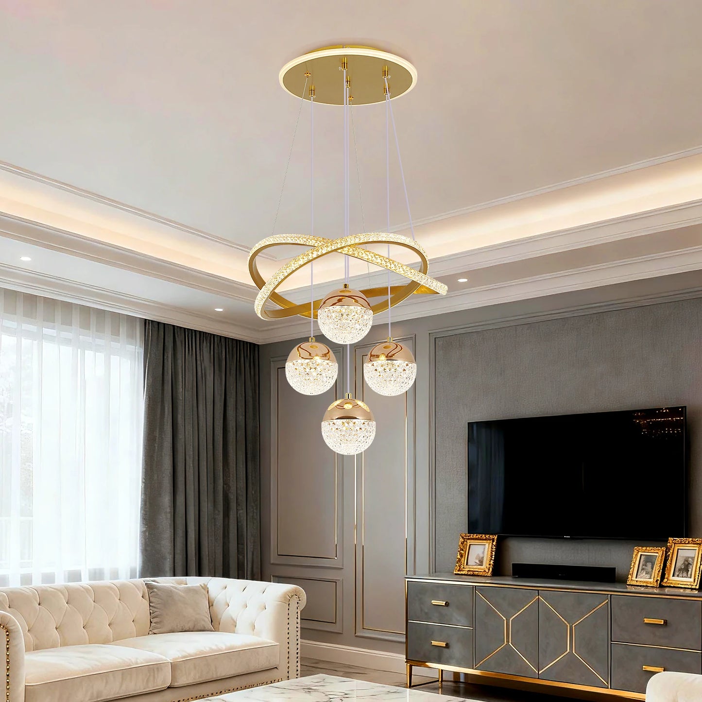 GreeLustr Modern LED Chandelier Nordic Living Room Lighting