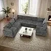Modular U Shaped Sectional Sofa With Chaise Plush Corduroy
