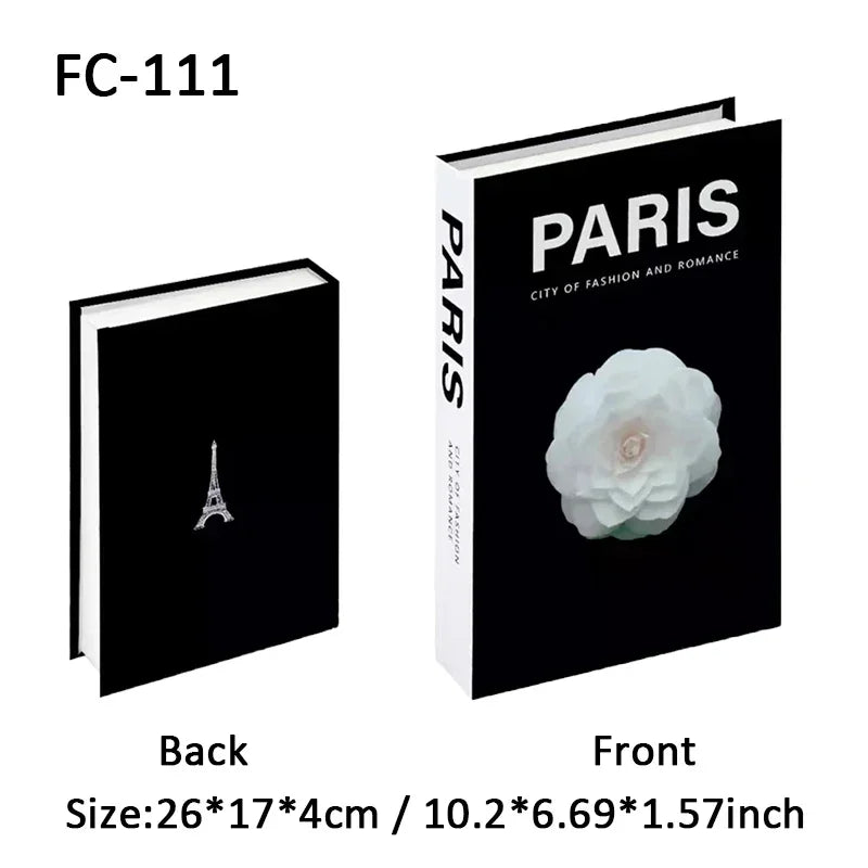 Open Luxury Fake Book Storage Box Paris Home Decor