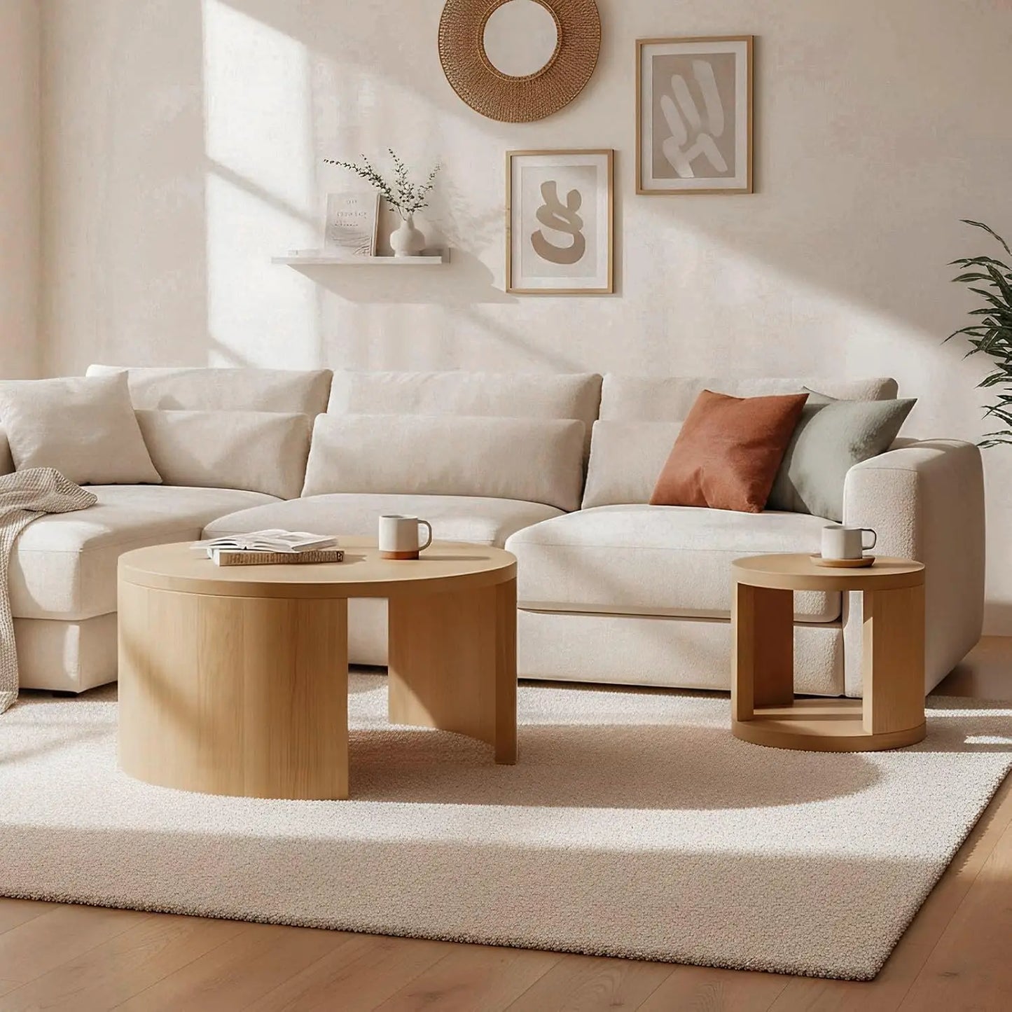 Round Nesting Coffee Tables With Storage