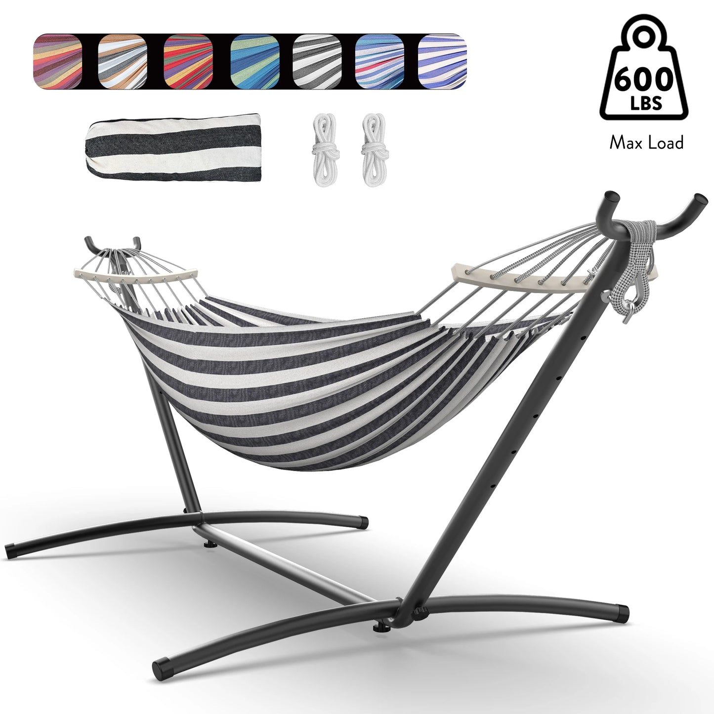 Gyroor Adjustable Hammock Stand 600lb Capacity With Storage Bag