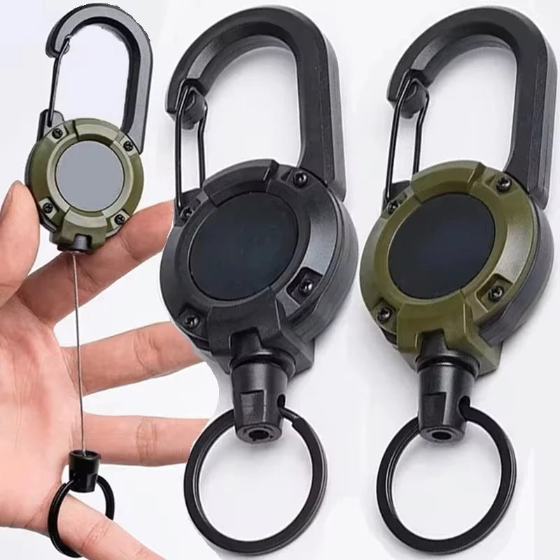 Retractable Heavy Duty Pull Reel Carabiner With Steel Wire Rope