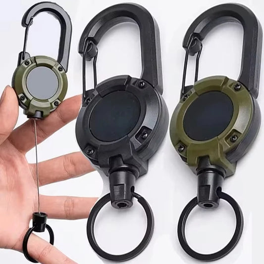 Retractable Heavy Duty Pull Reel Carabiner With Steel Wire Rope