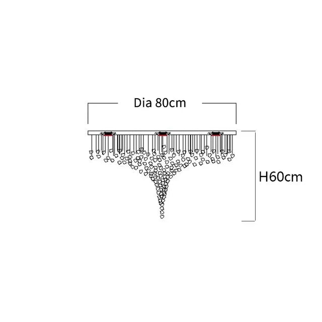 Crystal Stone Hanging Lamp Chandelier For Living Room