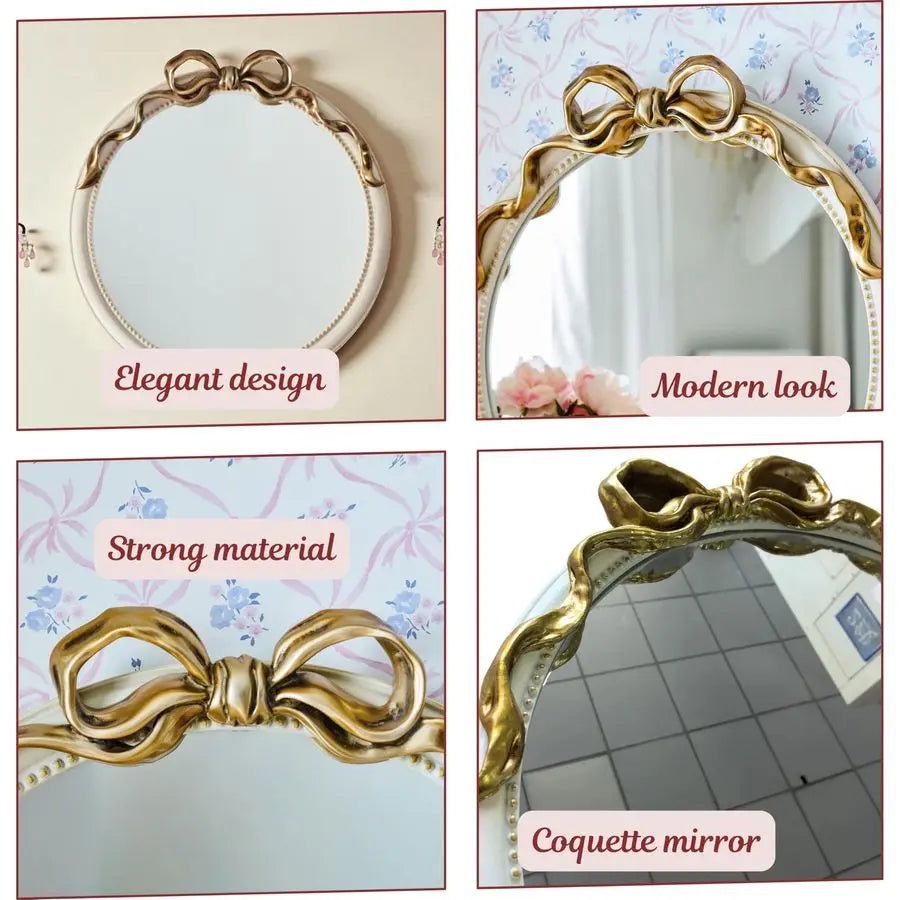 Bow Resin Mirror Nursery Decor Accent For Baby Room