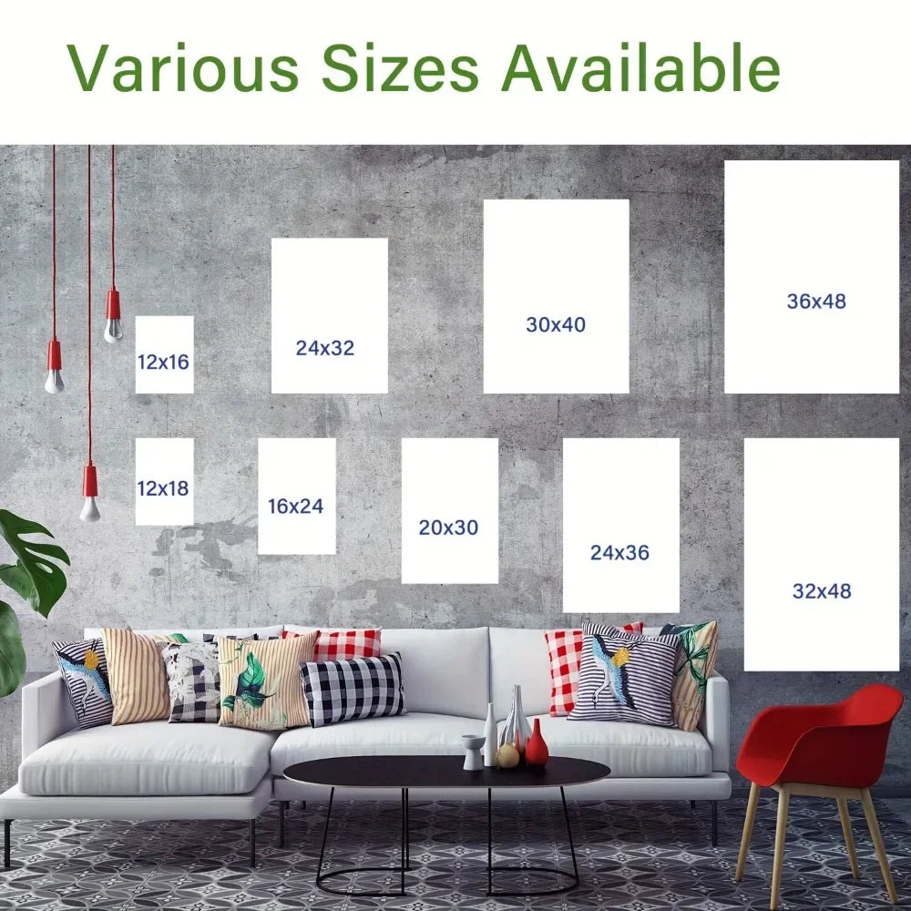 Elegant Feng Shui Seven Horse Canvas Wall Art Pine Frame