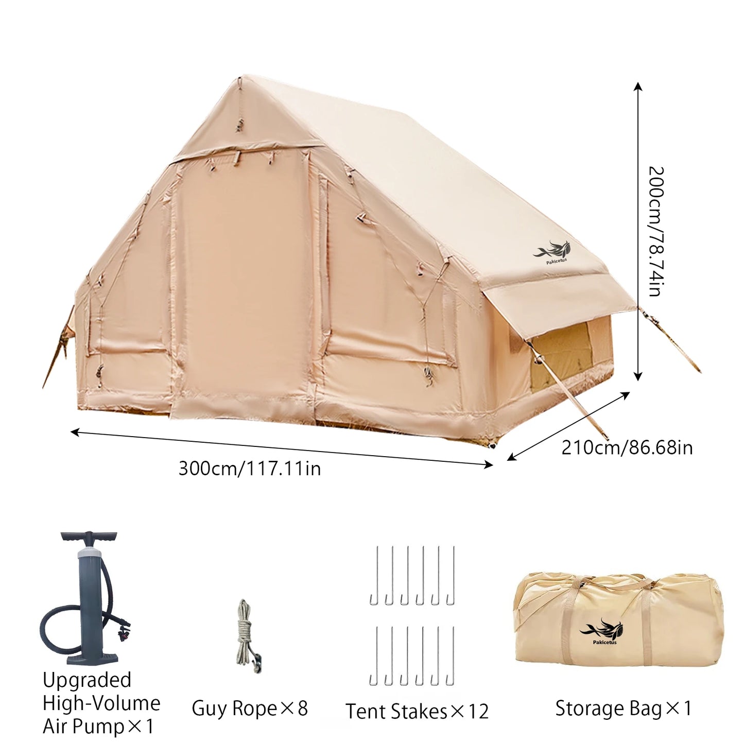 Pakicetus Inflatable Tent With Skylight And Quick Setup Pump