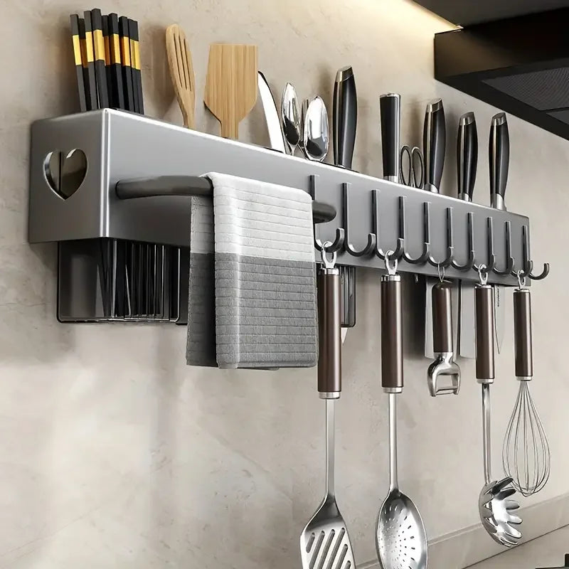 Heavy Duty Carbon Steel Wall Mount Knife Rack For Utensils