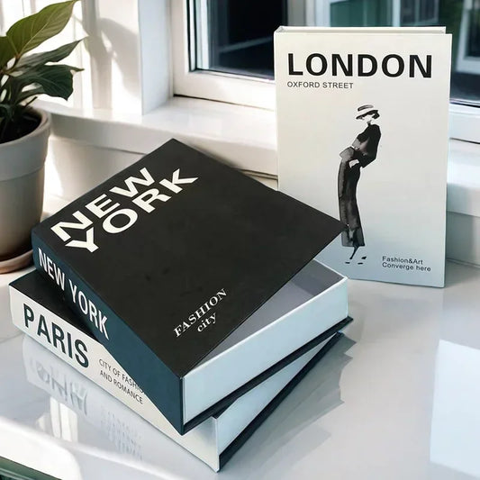 Open Luxury Fake Book Storage Box Paris Home Decor