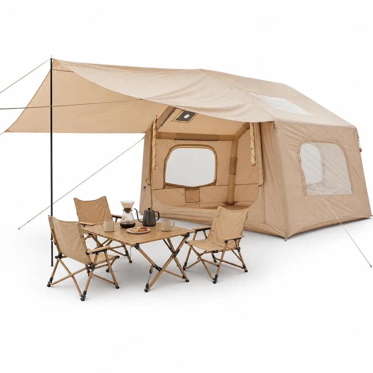 Spacious Inflatable Camping Tent for 6 People With Quick Setup Skylight Canopy