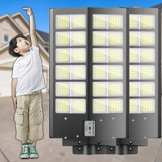6000W Solar Street Lights 2-Pack With Motion Sensor And Remote