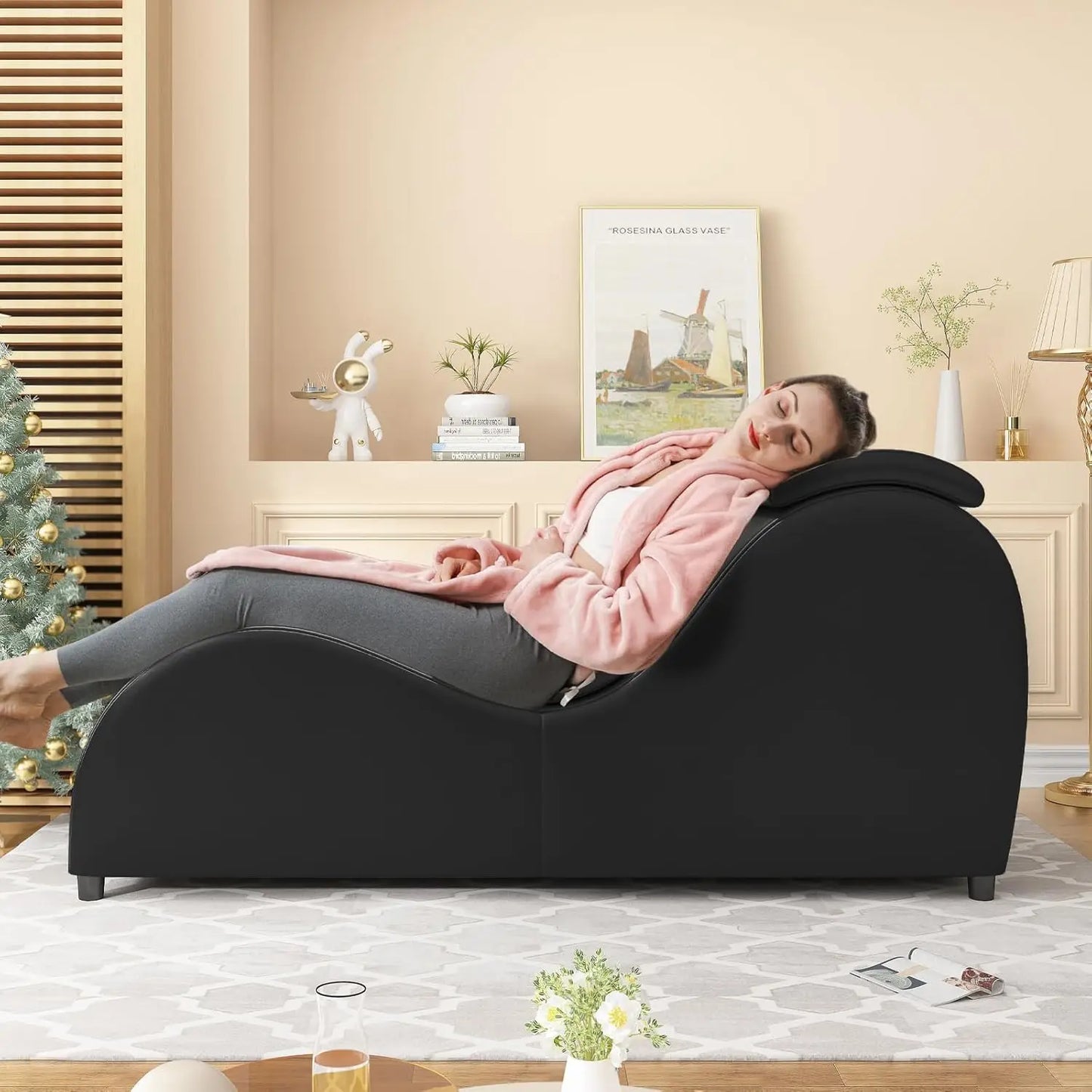 Yoga Lounge Chair For Adults Ergonomic Curved Chaise Customized