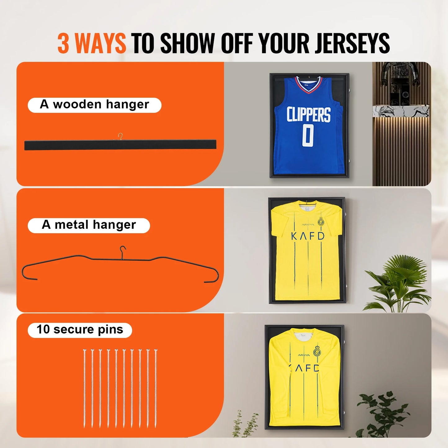 SucceBuy Jersey Display Case Lockable UV Shield PC Glass
