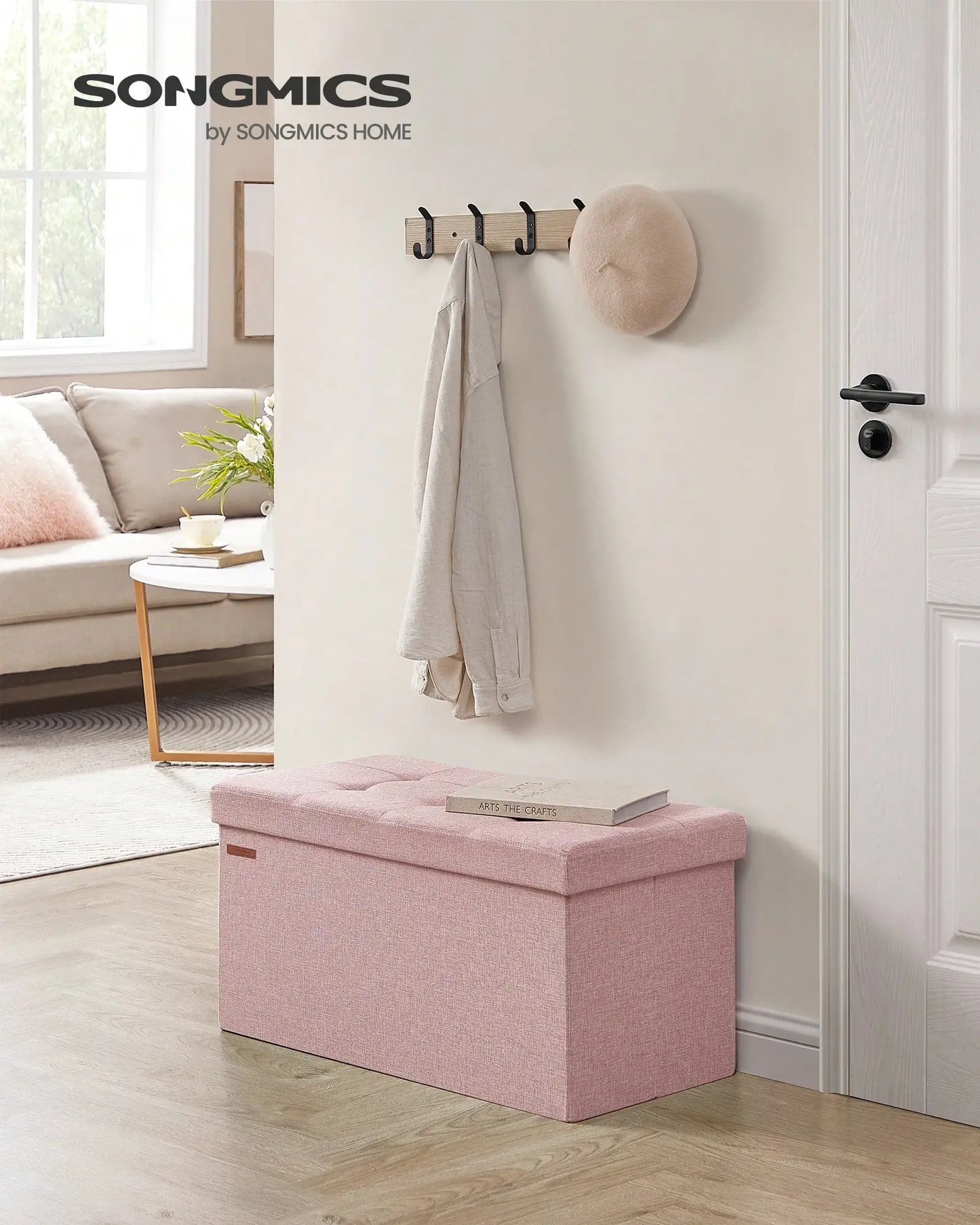 Storage Ottoman Bench For Shoes MDF Nonwoven Fabric