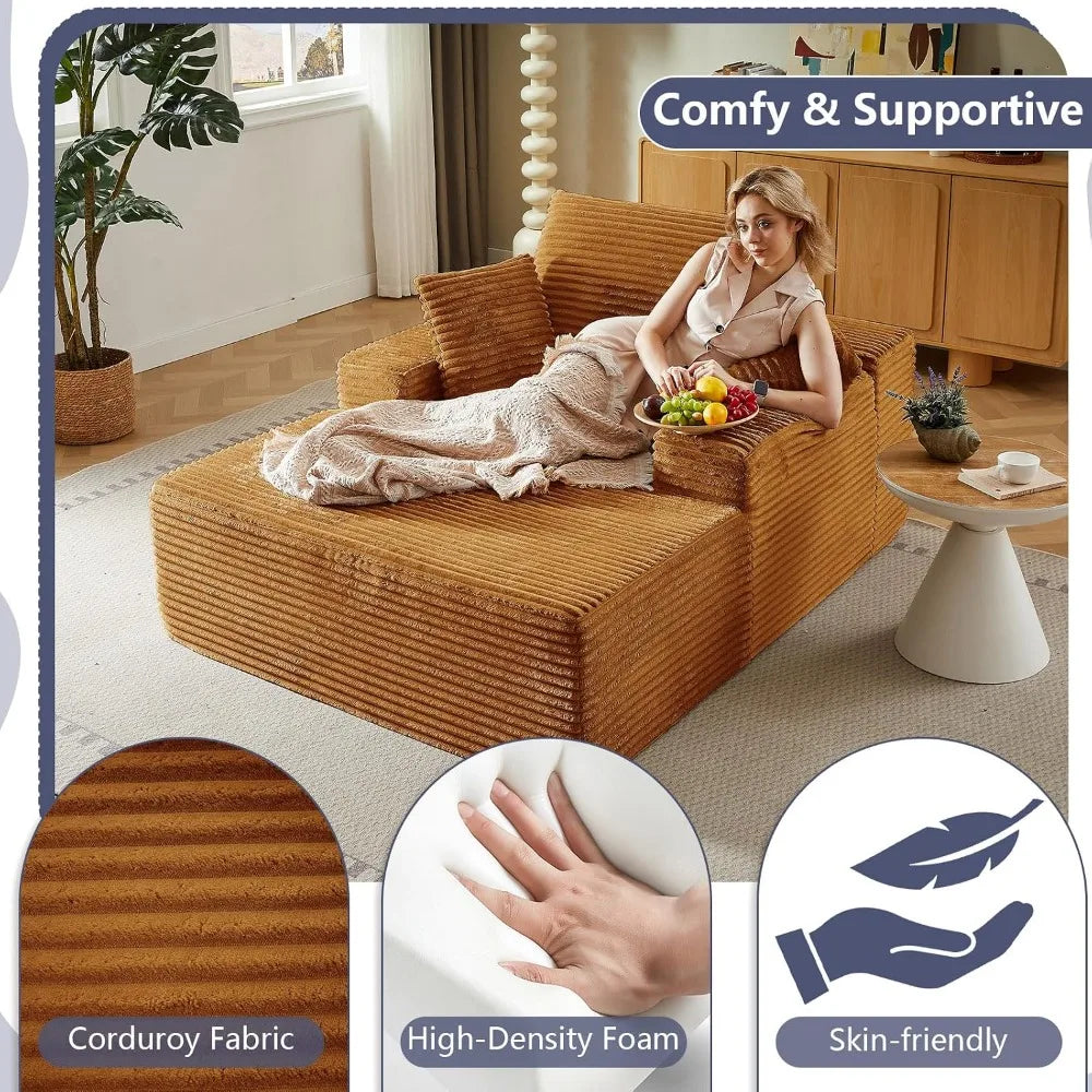 Oversized Chaise Lounge Chair Indoor Modern Upholstered Sofa Bed
