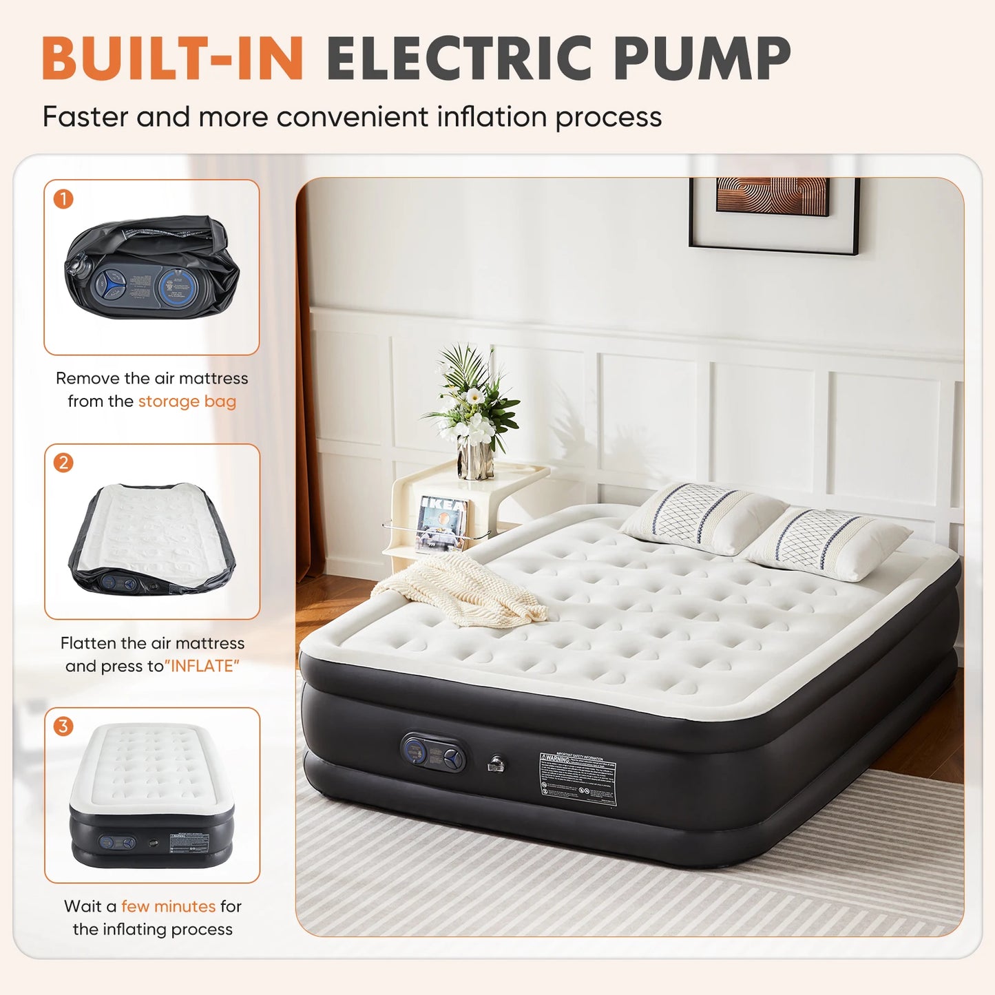 JHK Air Mattress Non-Slip With 660 LB Capacity For Camping