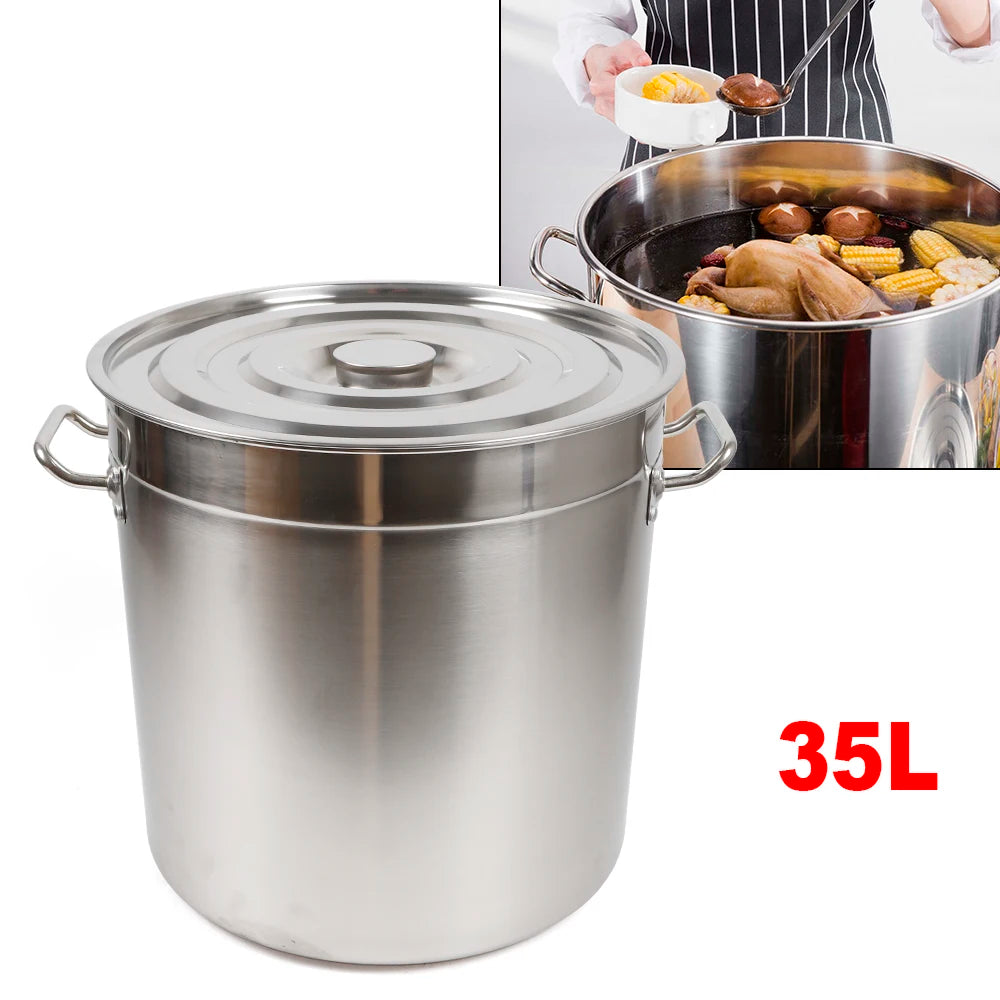 Multipurpose Thickened Stainless Steel Soup And Stock Pot With Lid