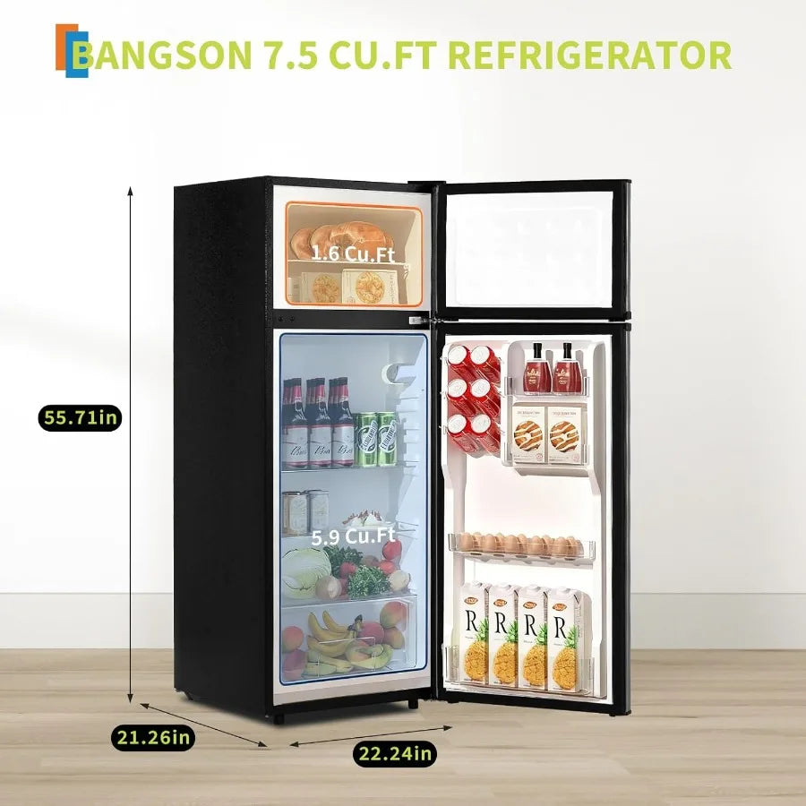 MDNG Two-Door Compact Energy-Efficient Mini Refrigerator for Dorm