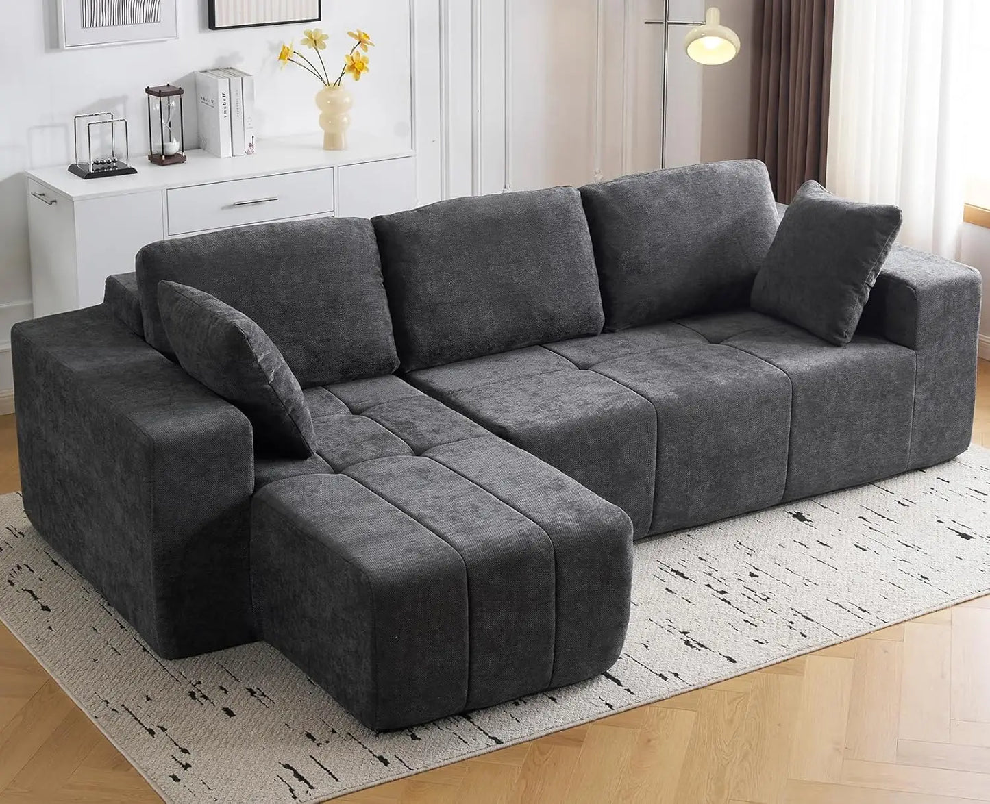 Cloud Modular Sectional Couch Chenille L Shaped Sofa Chaise